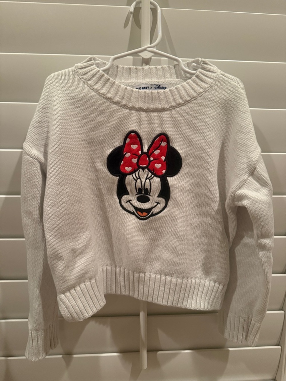 Toddler White Minnie Mouse Pullover Sweater